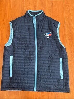 Toronto Blue Jays Navy Quilted Puffer Vest with Light Blue Trim - Size XL